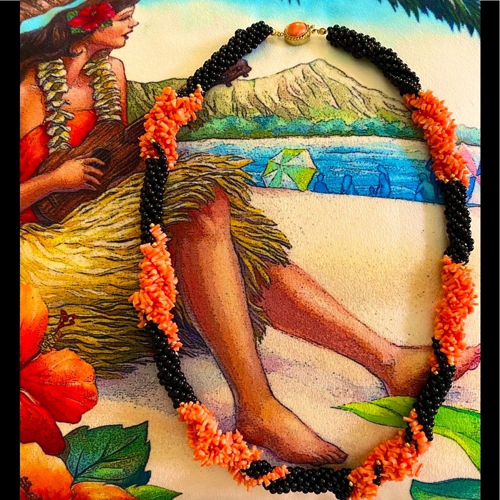 Aloha, Coral Necklace Authentic,